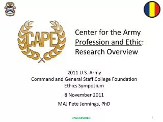 Center for the Army Profession and Ethic : Research Overview