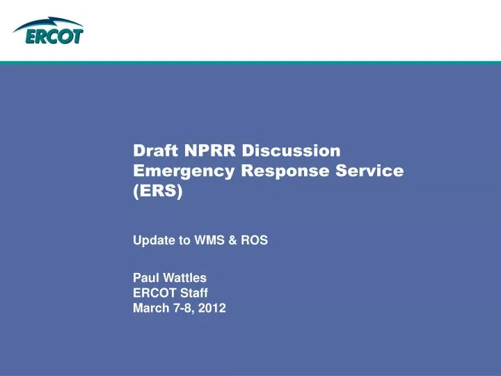 draft nprr discussion emergency response service ers