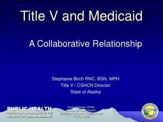 Title V and Medicaid