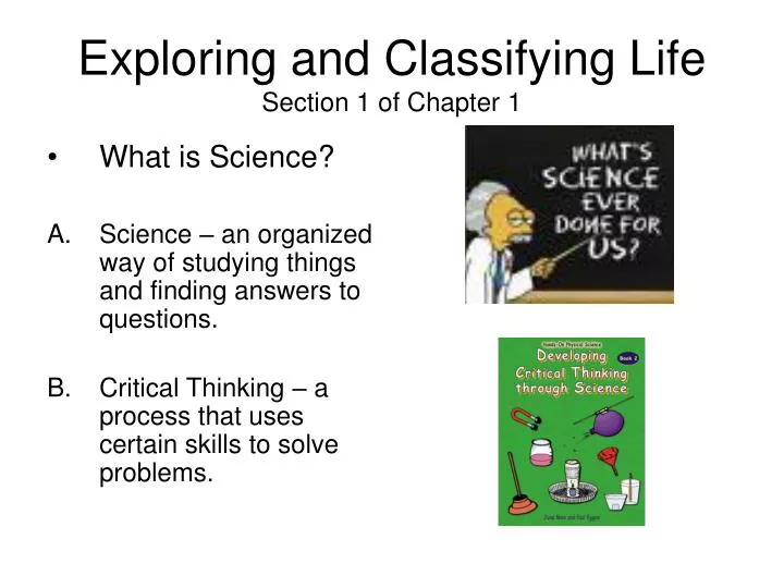 exploring and classifying life section 1 of chapter 1