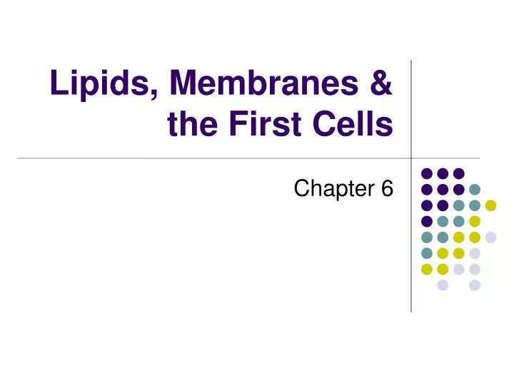 lipids membranes the first cells