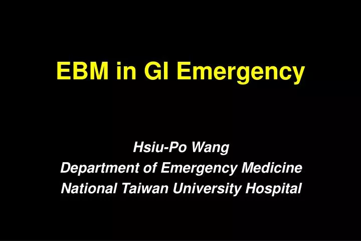 ebm in gi emergency