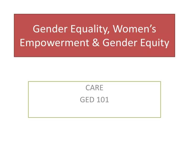 gender equality women s empowerment gender equity