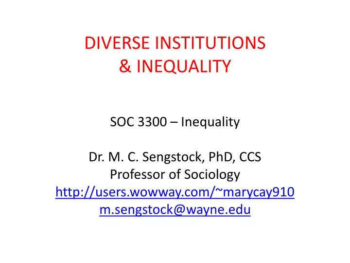 diverse institutions inequality