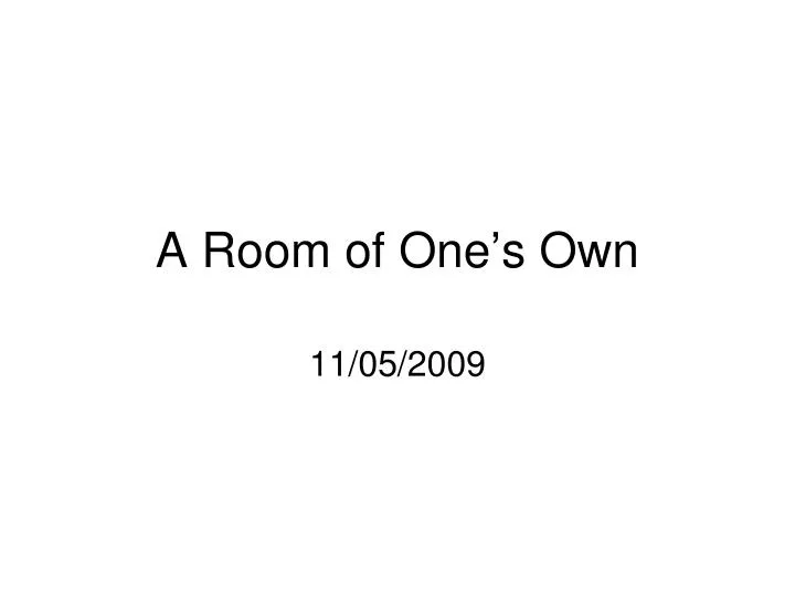 a room of one s own