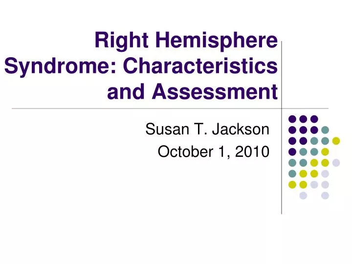 right hemisphere syndrome characteristics and assessment