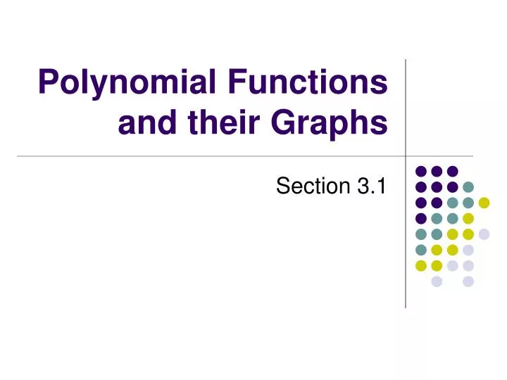 polynomial functions and their graphs