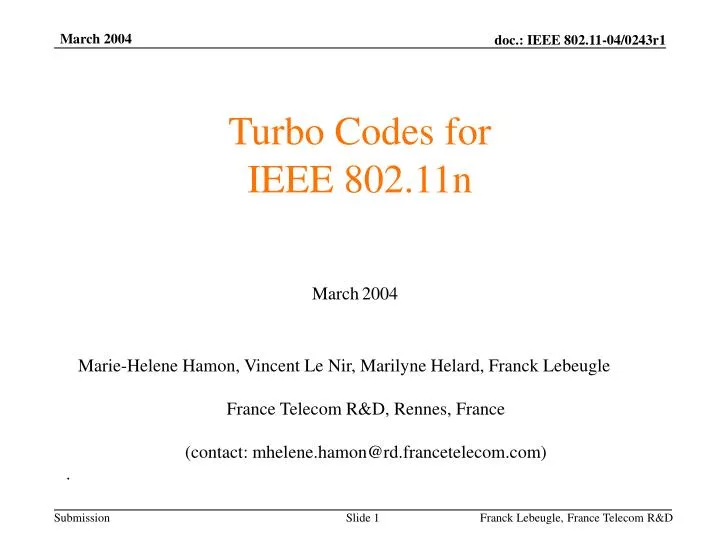 turbo codes for ieee 802 11n