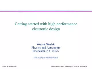 Getting started with high performance electronic design