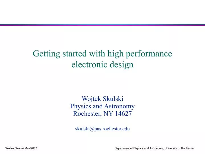 getting started with high performance electronic design