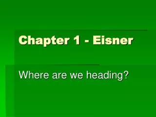 Chapter 1 - Eisner