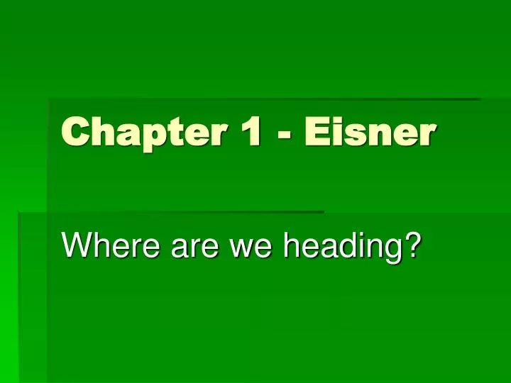 chapter 1 eisner