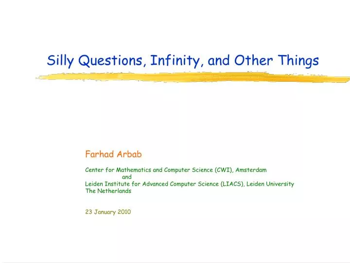 silly questions infinity and other things