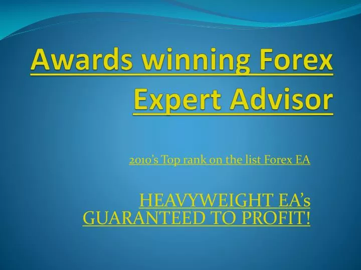 awards winning forex expert advisor
