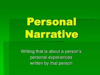 personal narrative