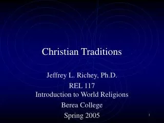 Christian Traditions