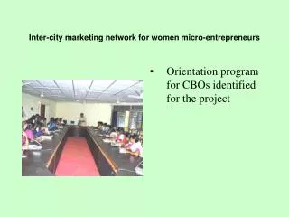 Inter-city marketing network for women micro-entrepreneurs