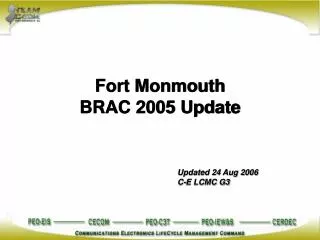 Fort Monmouth BRAC 2005 Update