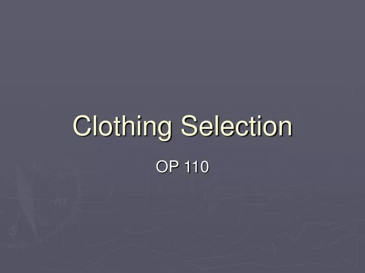 clothing selection