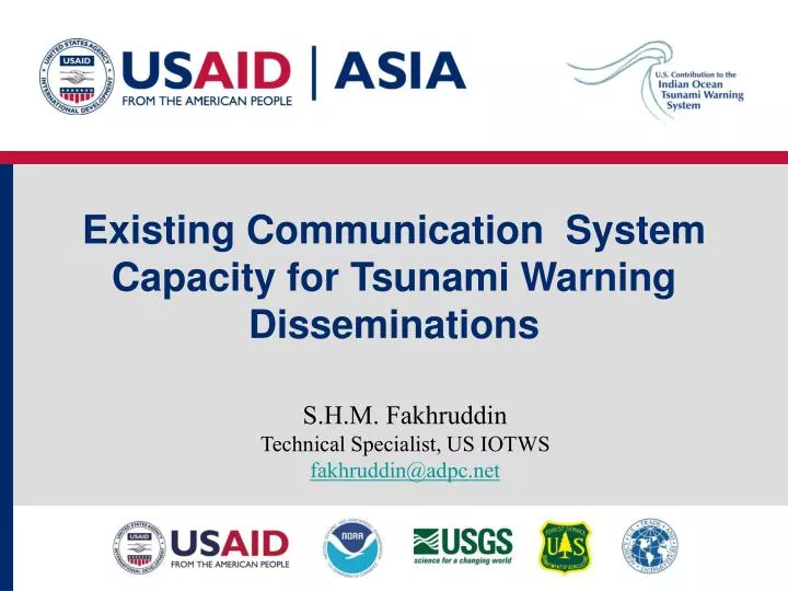 existing communication system capacity for tsunami warning disseminations