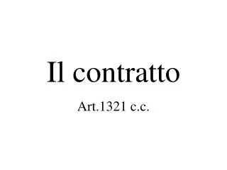 il contratto