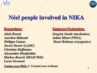 Néel people involved in NIKA
