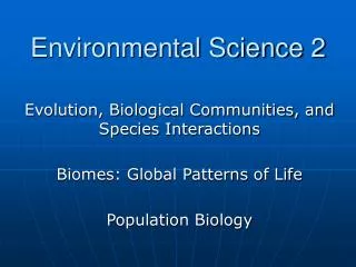 Environmental Science 2