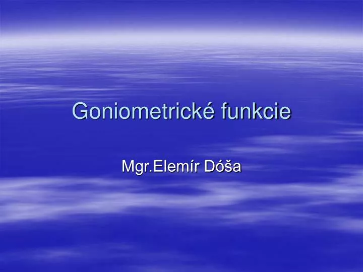 goniometrick funkcie