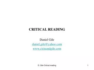 CRITICAL READING