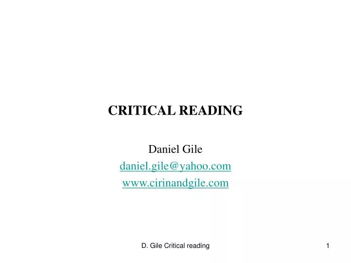 critical reading