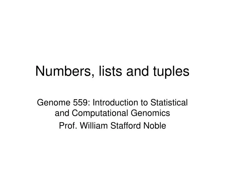 numbers lists and tuples