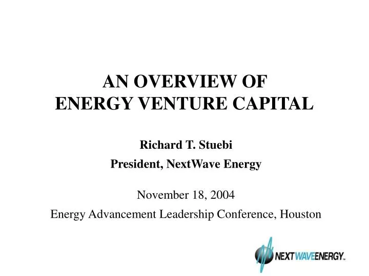 an overview of energy venture capital