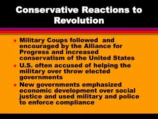 Conservative Reactions to Revolution