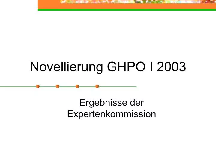 novellierung ghpo i 2003