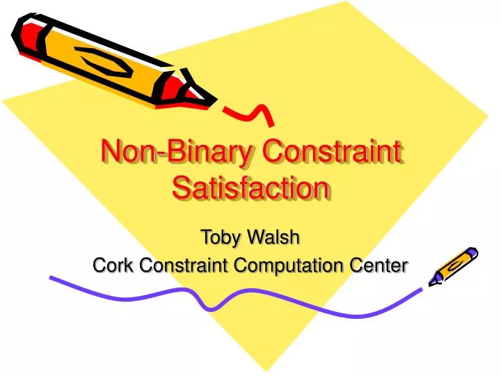 non binary constraint satisfaction