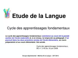 etude de la langue
