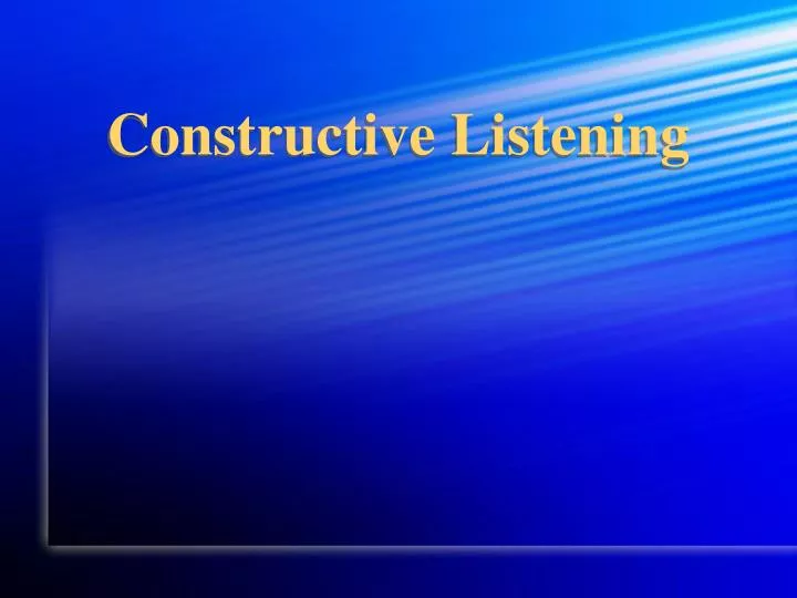 constructive listening