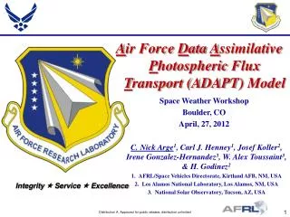 A ir Force D ata A ssimilative P hotospheric Flux T ransport (ADAPT) Model