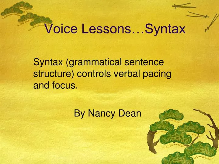 voice lessons syntax