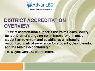District Accreditation Overview