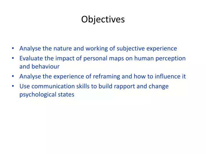 objectives