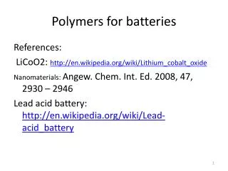 Polymers for batteries