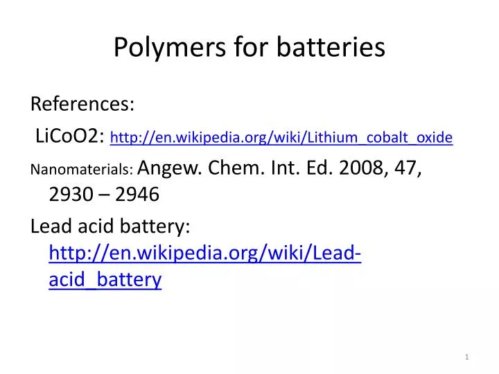 polymers for batteries