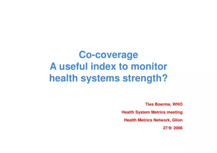 co coverage a useful index to monitor health systems strength