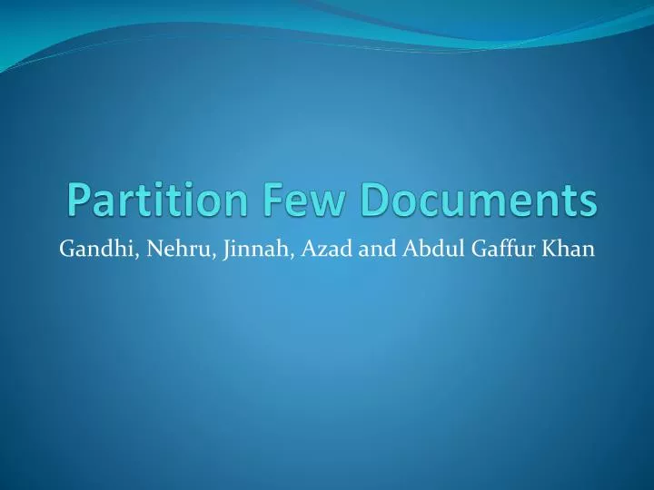 partition few documents