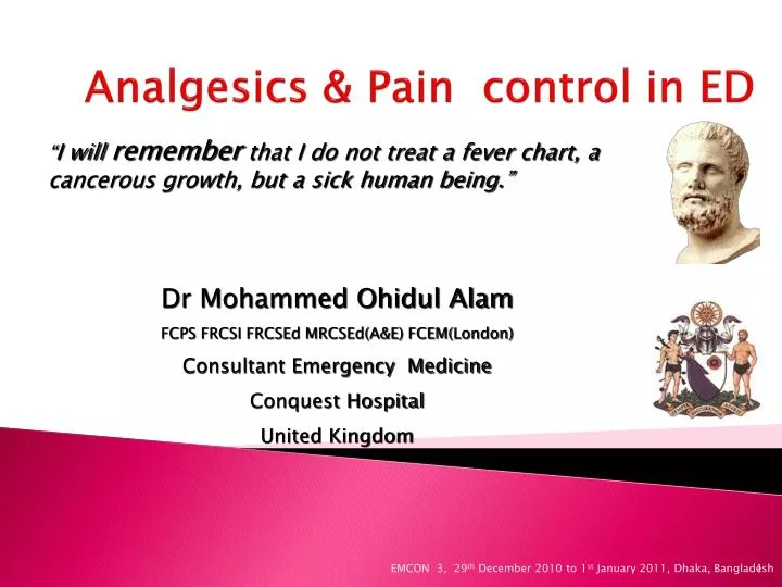 analgesics pain control in ed