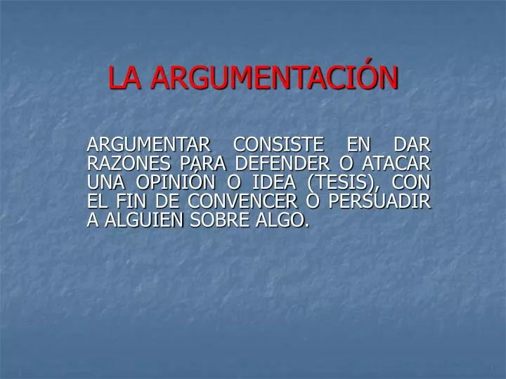 la argumentaci n