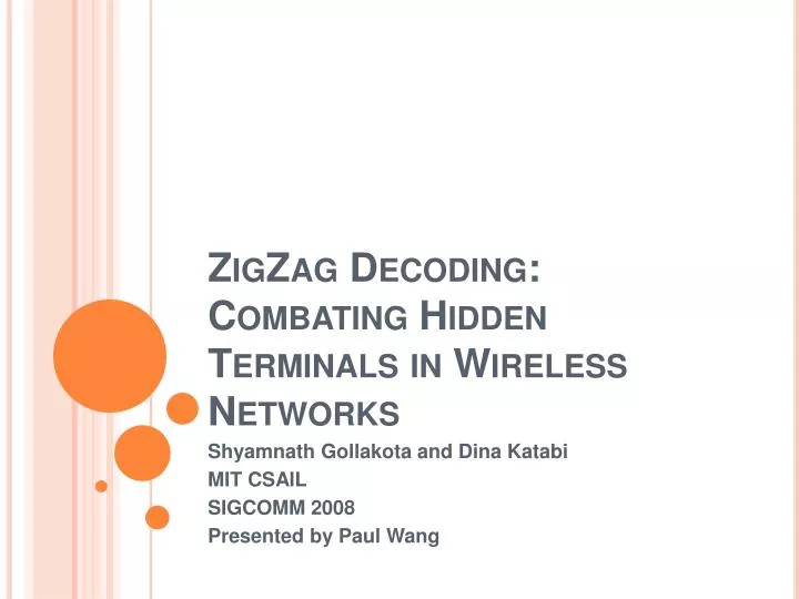 zigzag decoding combating hidden terminals in wireless networks