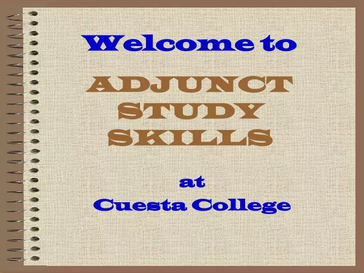 welcome to adjunct study skills