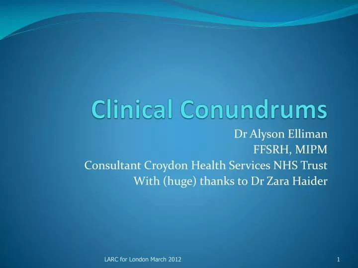 clinical conundrums